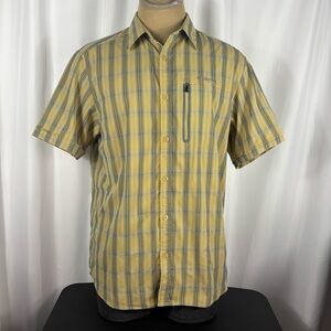 Columbia Titanium Shirt Mens Large Yellow Plaid Button Down Hiking Trail L